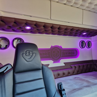 Back Cabinet Plate Made to Order - Button Padding, LED Diodes, Alcantara