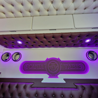 Back Cabinet Plate Made to Order - Button Padding, LED Diodes, Alcantara