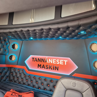 Back Cabinet Plate Made to Order - Button Padding, LED Diodes, Alcantara