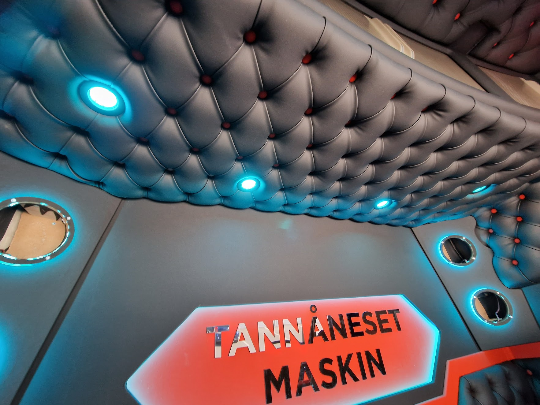 Back Cabinet Plate Made to Order - Button Padding, LED Diodes, Alcantara