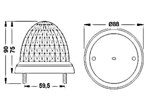 Interiørlampe / Melonlys LED 12/24V - Blå