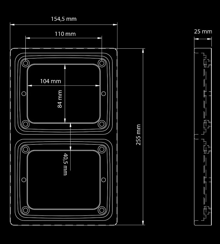 Strands Slim Dobbel Ramme for LED-Baklykter