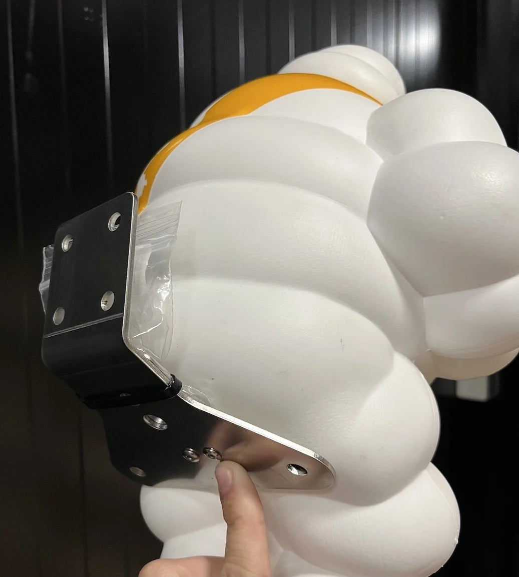 Stainless Michelin Bibendum Bracket "Chair" with BA15 Bulb Holder