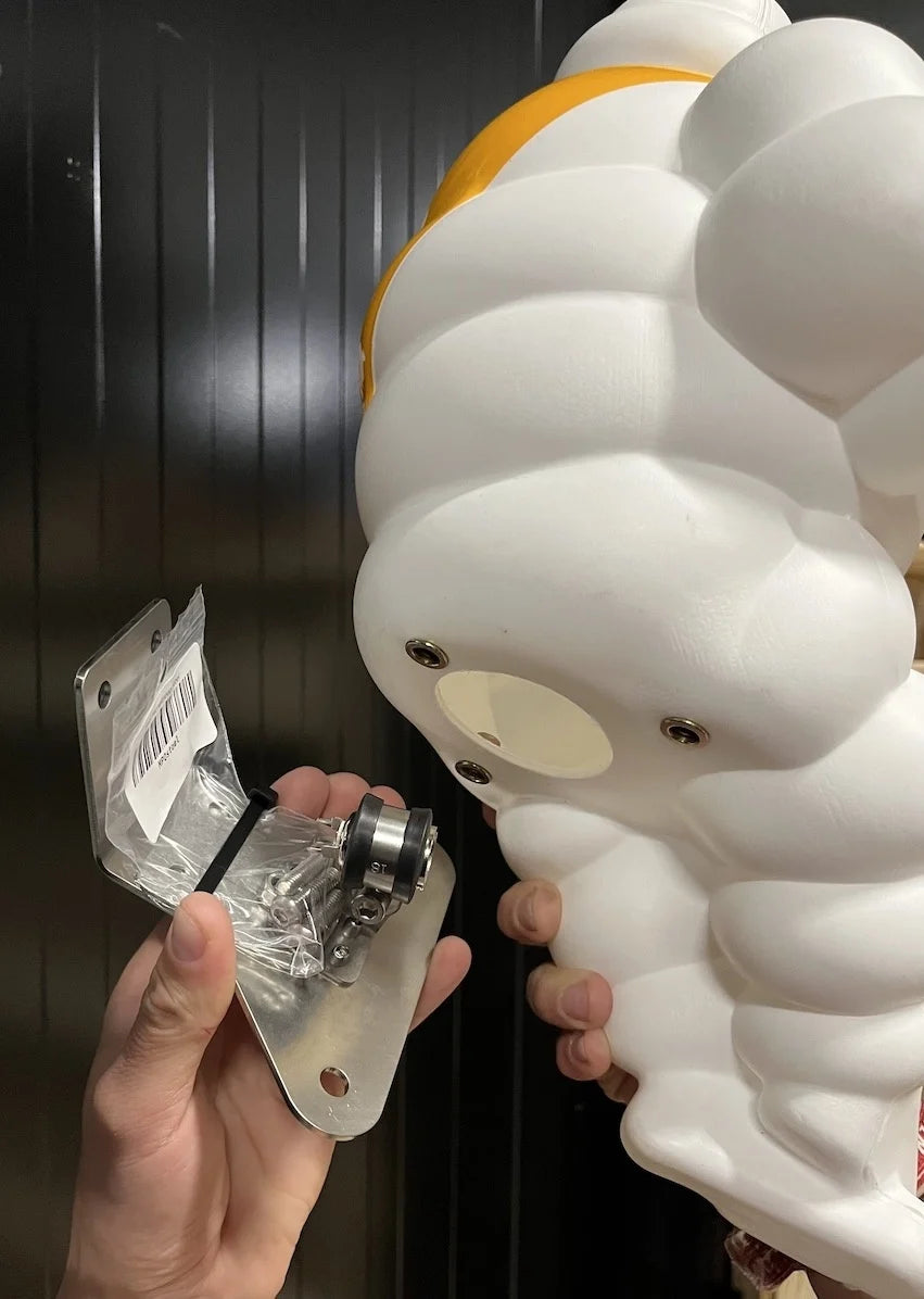 Stainless Michelin Bibendum Bracket "Chair" with BA15 Bulb Holder