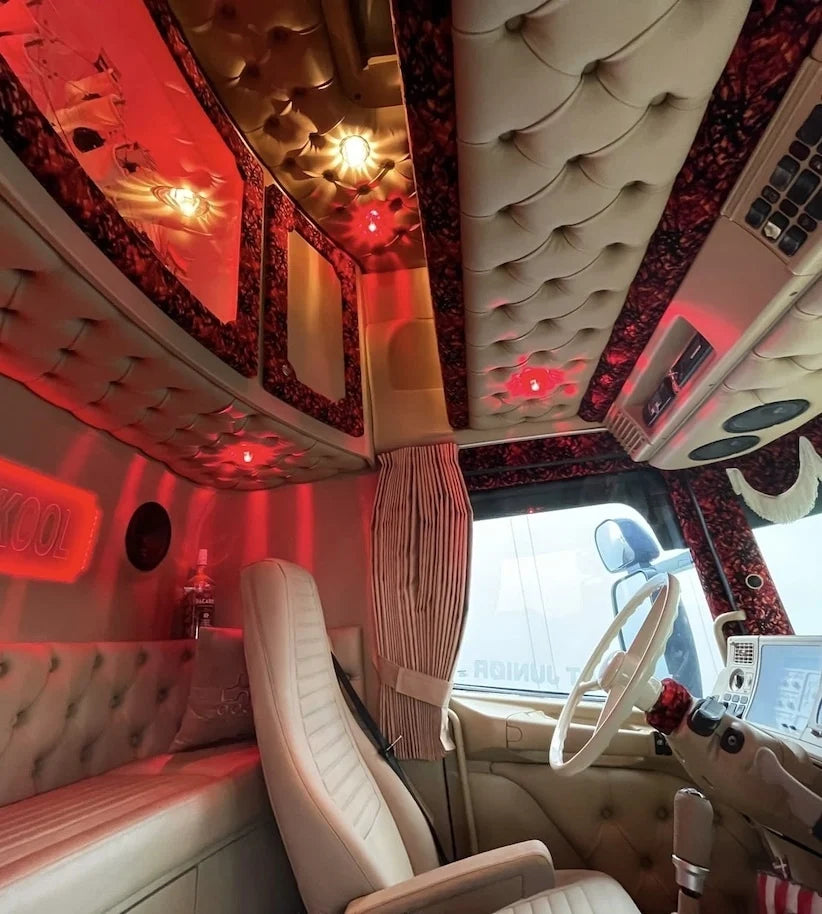 USA Interiørlampe / Melonlys, Pære - Rød/Hvit