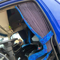 Side curtains in Bus plush for Truck/Van - Made to order