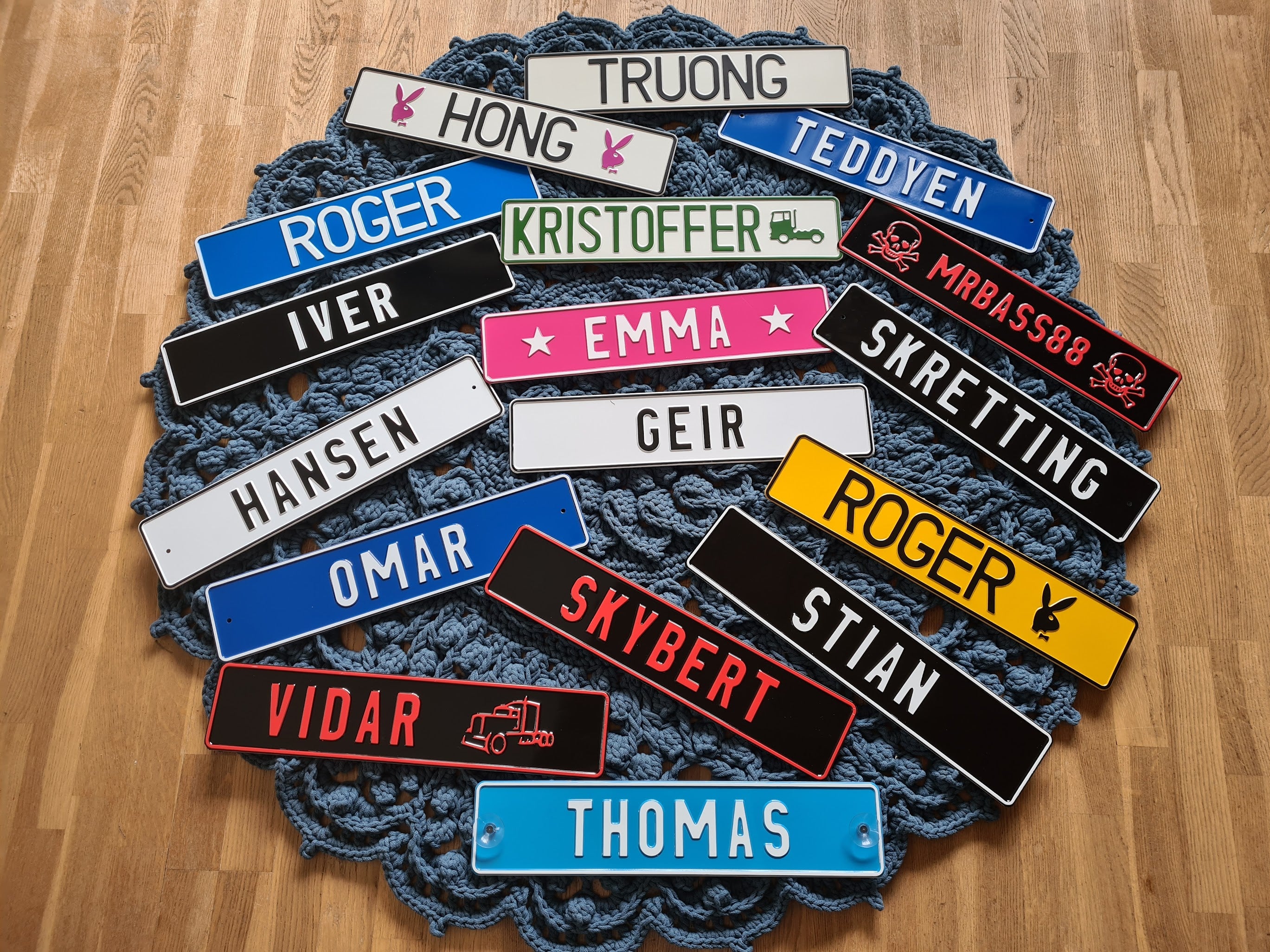 Sjåførskilt/Navneskilt - Aluminiumsplate