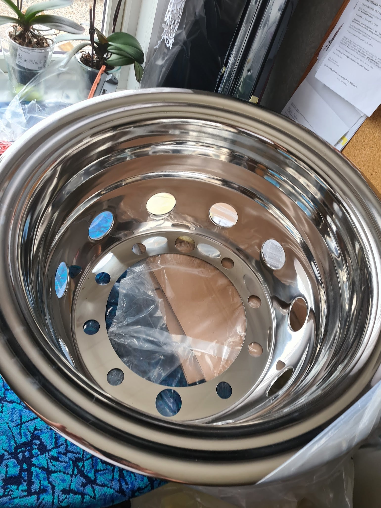 Hjulkapsel Bak i Rustfritt Stål - 22.5x9