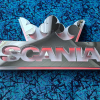 LED Lysskilt/Speil 3D, SCANIA med Krone - Rød/RGB 24V