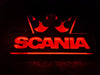 LED Light sign/Mirror 3D, SCANIA with Crown - Red/RGB 24V