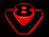 LED Light sign 3D, V8 / Gloss Black - Red/RGB 24V