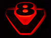 LED Light sign/Mirror 3D, V8 - Red/RGB 24V