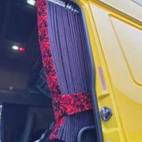 Side curtains in Bus plush for Truck/Van - Made to order
