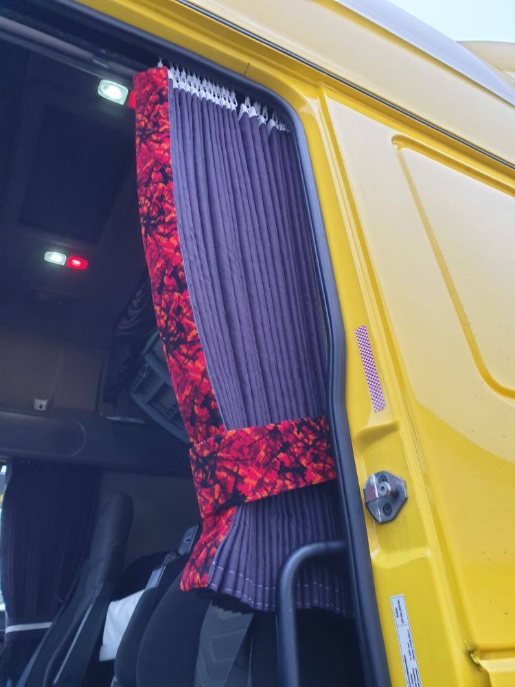 Side curtains in Bus plush for Truck/Van - Made to order