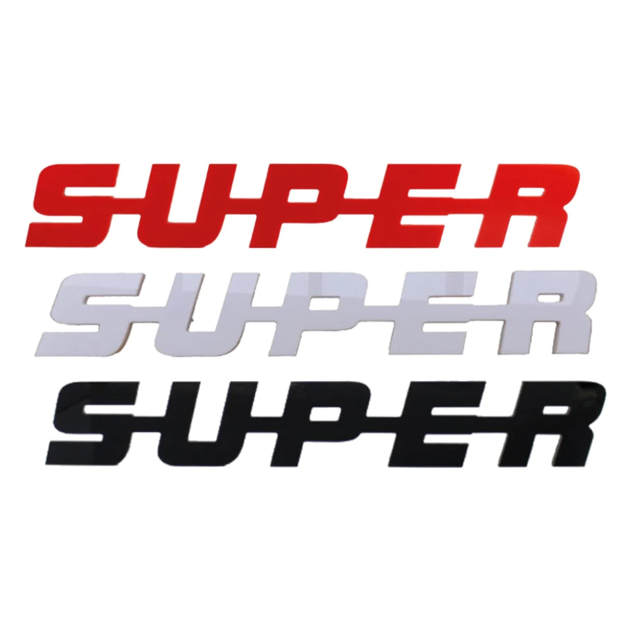 SUPER Emblem Plast - Hvit