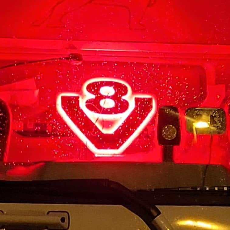 LED Light sign/Mirror 3D, V8 - Red/RGB 24V