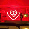 LED Light sign 3D, V8 / Gloss Black - Red/RGB 24V