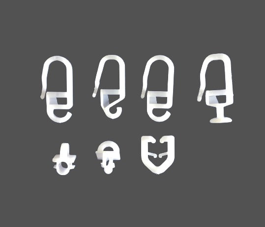 Curtain hooks with sliders, all models - 50 pcs