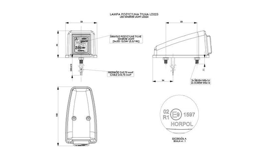 Taklampe LED Horpol - Rød