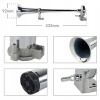 Lydsignal med Kompressor Krom/Svart,150db 12V