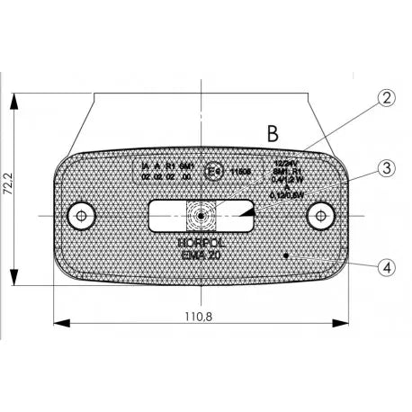 Markeringslys LED Med Refleks Horpol - Rød