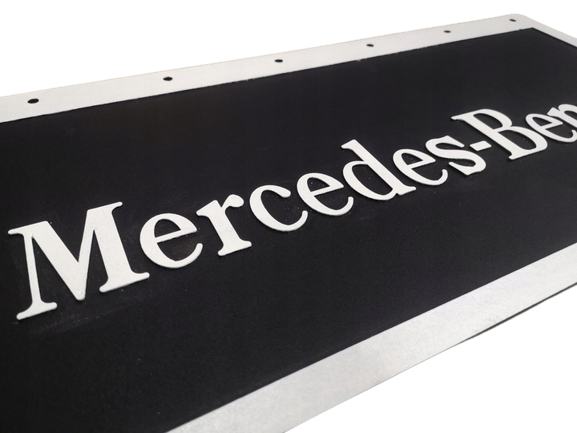 Mud flap Mercedes Embossed/Painted, 64x30cm - Black