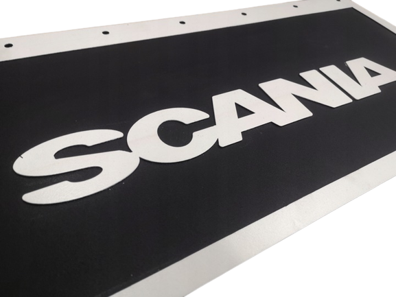 Mud flap Scania Embossed/Painted, 64x30cm - Black